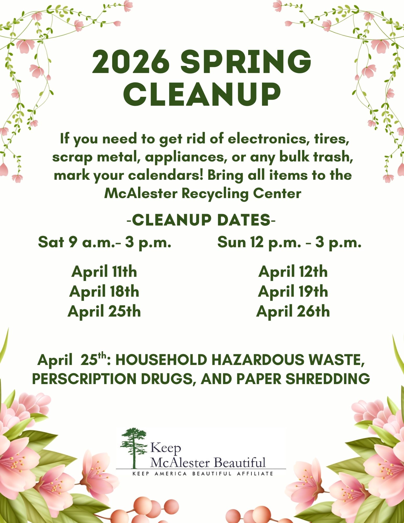 Spring Cleanup Right Around the Corner – Keep McAlester Beautiful